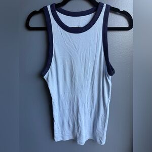 a new day Light Blue Tank Top with Navy Trim